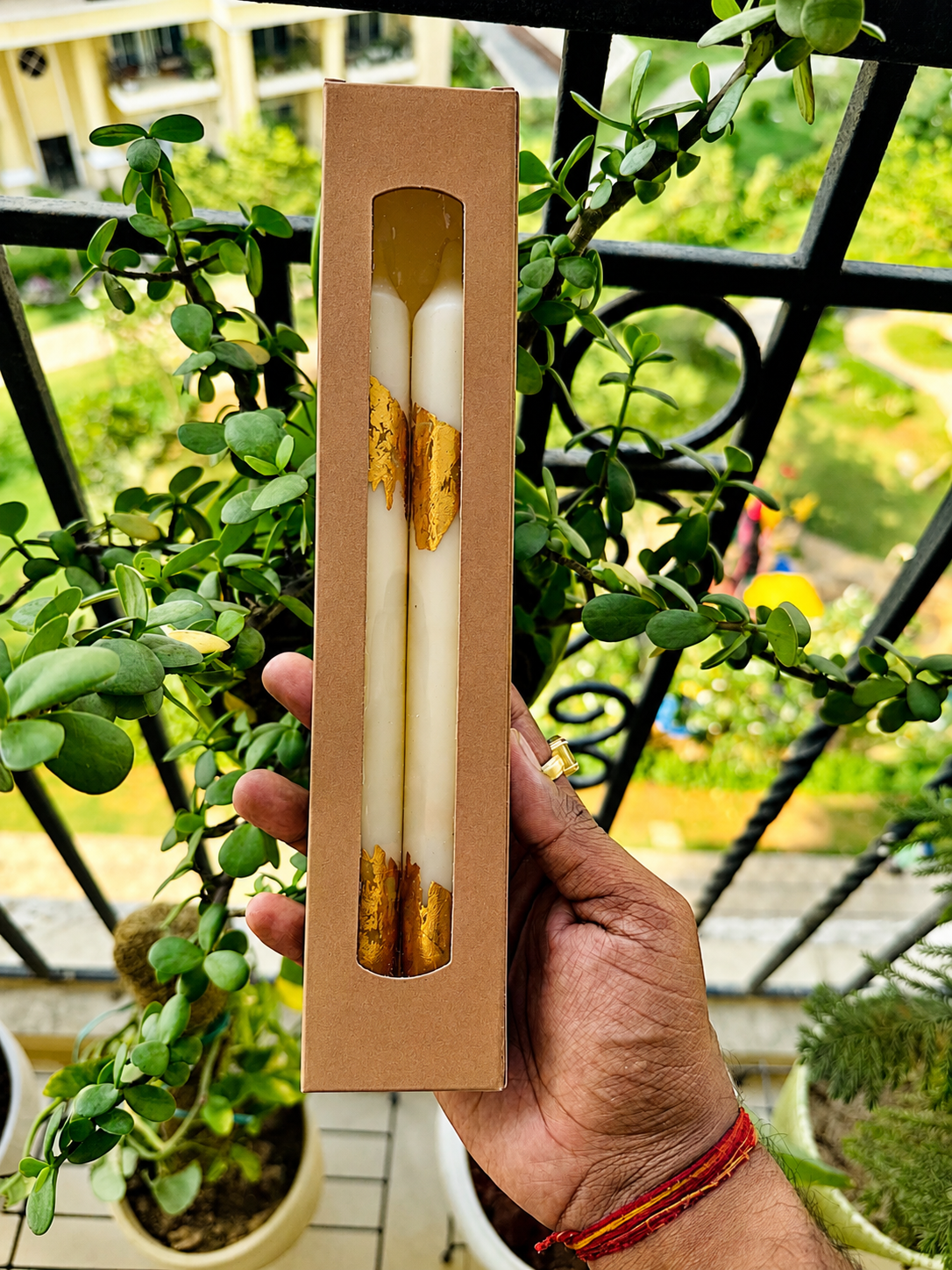 Brown Taper Candle Box | 26x5x3 CM
