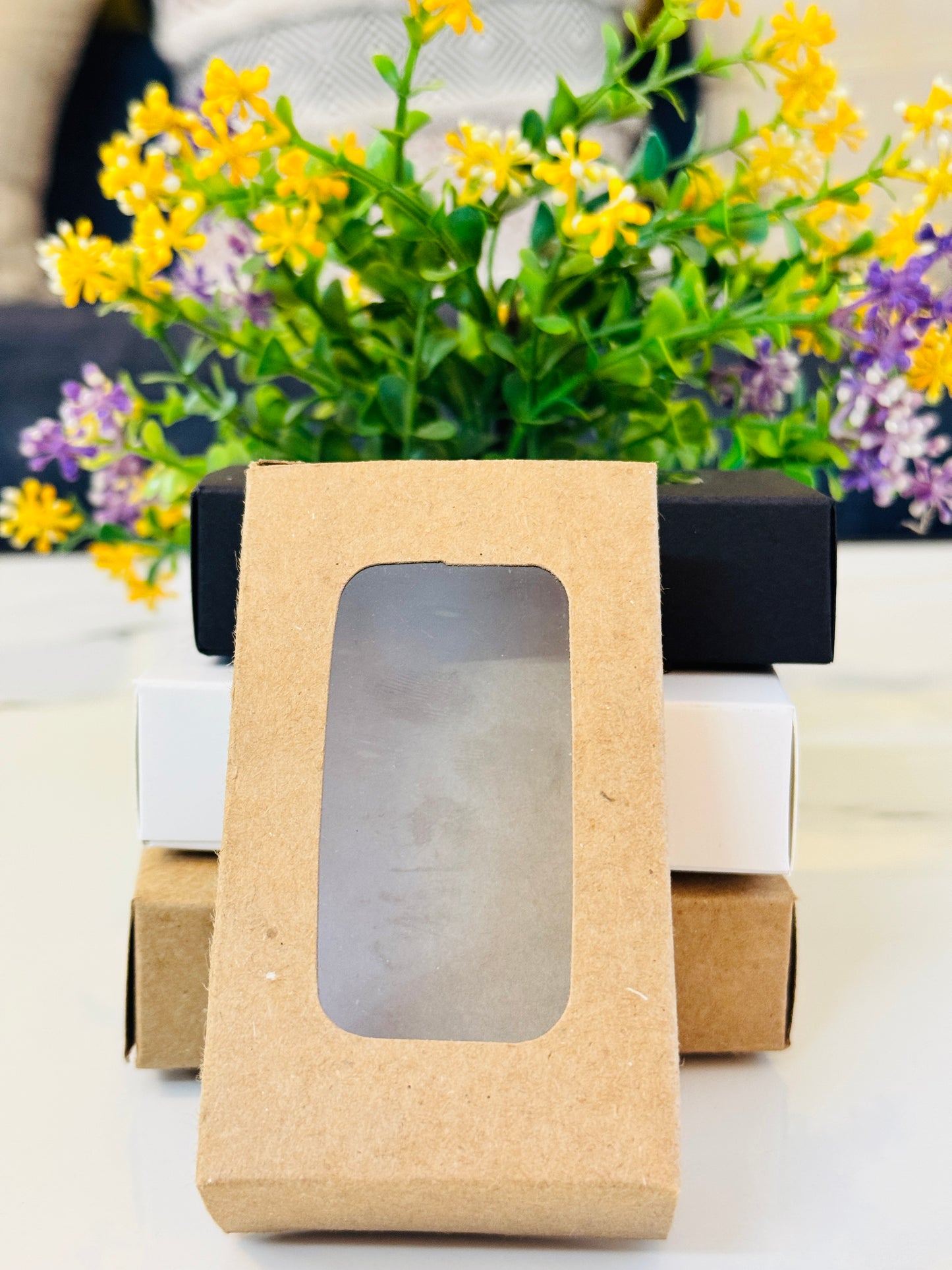 Wax Sachet Empty Box Combo| Pink, White, Brown Box | 3.75x2.17x1 inches | 10 pcs Each Color