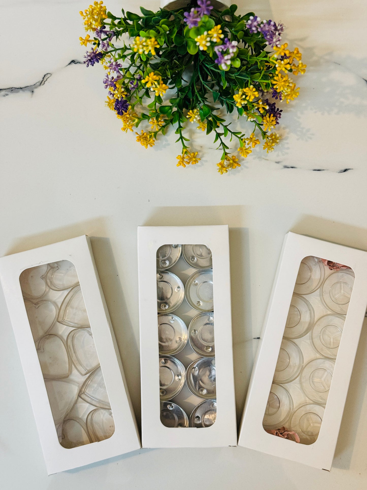 White Tealight Paper Box | T-light paper box | 180x87x18 MM | Kaju Katli Box | Daisy Candle Box