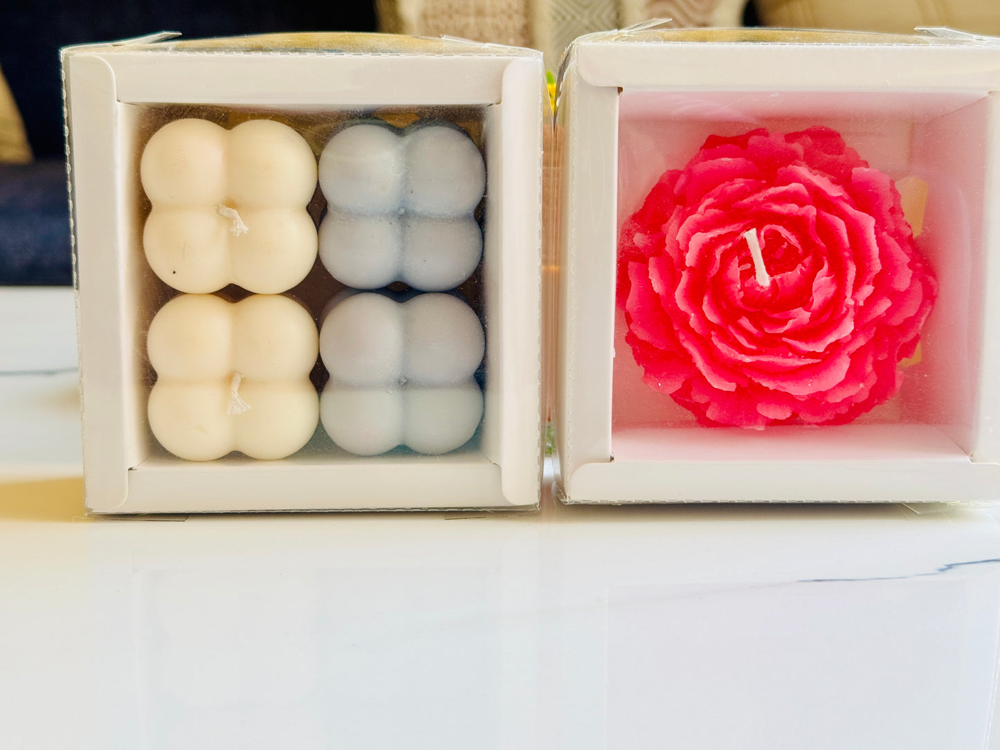 White 4 in 1 Mini Bubble | White Peony Box | 4 in 1 Ladoo Box |