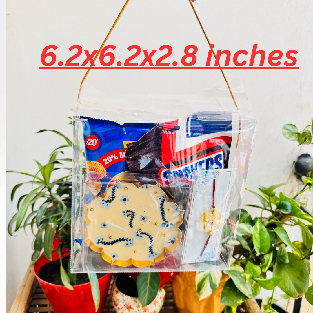 Empty PVC Hamper Box | 6.2x6.2x2.8 inch | Rakhi Hamper | Diwali Hamper