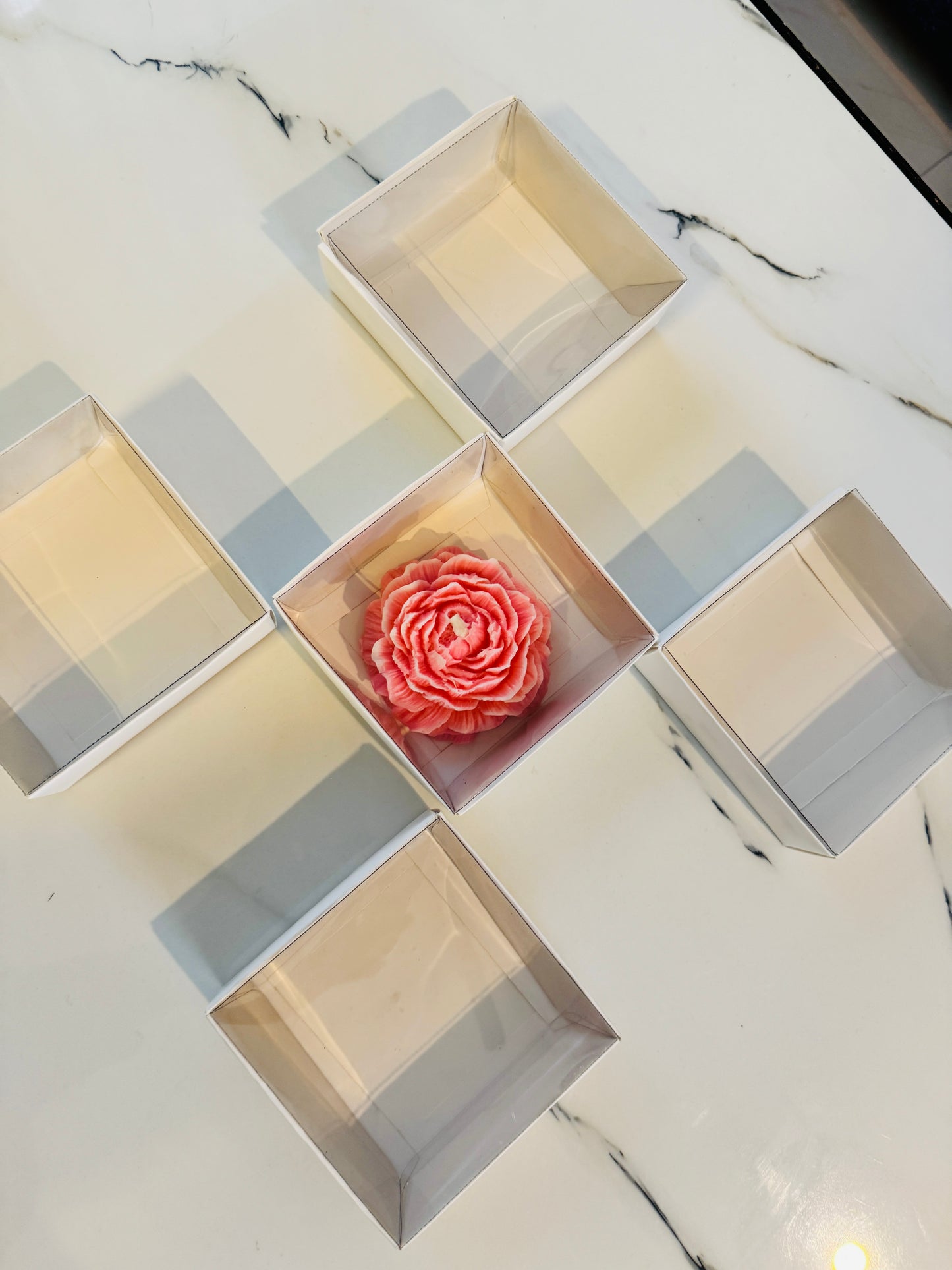 Peony White Paper Box | 4x4x1.5 Inches