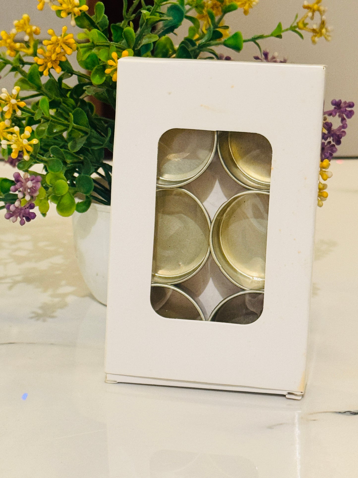 6 pc T-Light Box | White Tealight Box | 6 pcs White Tlight Box | 5.12×3.35×0.69 inches
