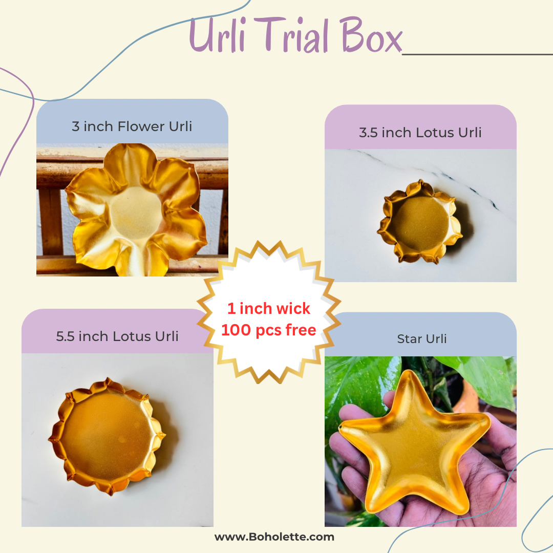 Urli Trial Box | 4 Type Urlis | 100 pcs wick free | Free Shipping