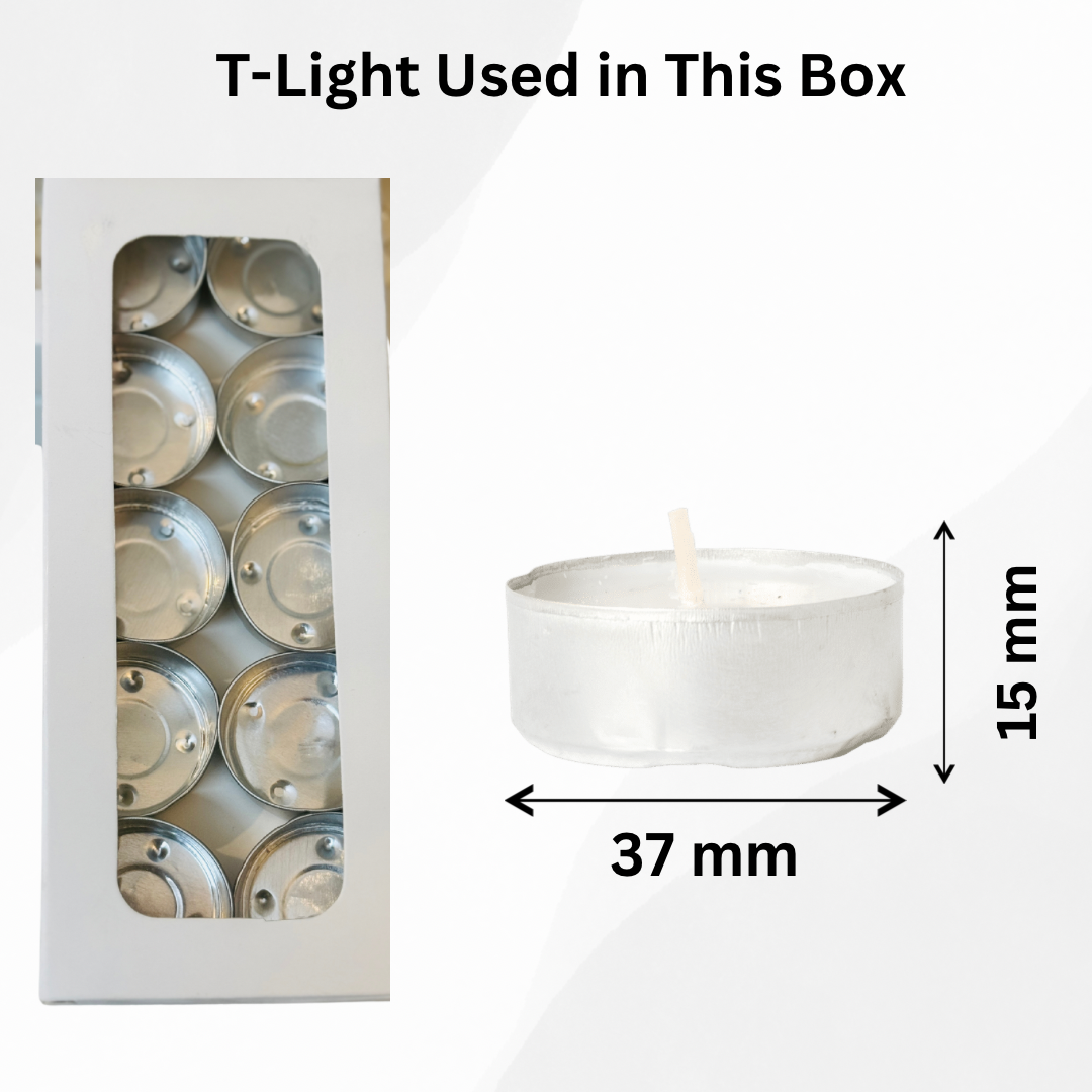 White Tealight Paper Box | T-light paper box | 180x87x18 MM | Kaju Katli Box | Daisy Candle Box