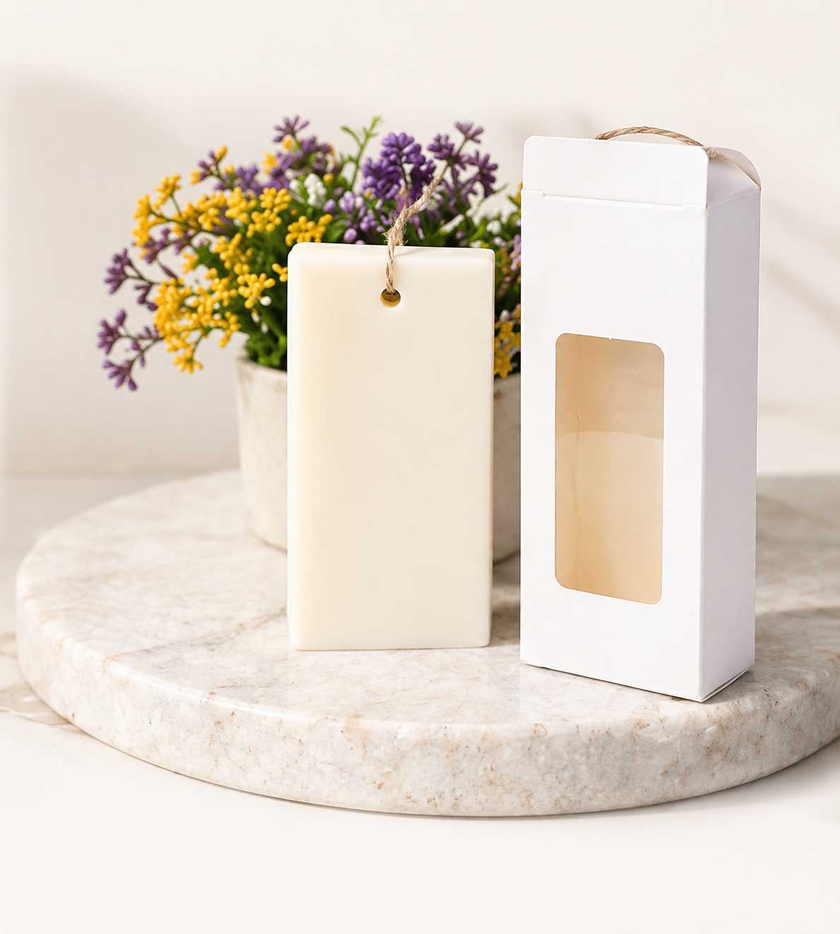 White Wax Sachet Box | 4.2x2.2x1.2 inches | Empty Box