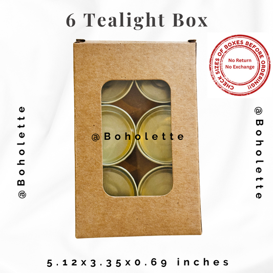 6 Tealight Box | Tea-light Paper Box | Only Box