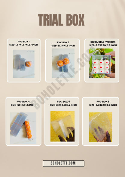 PVC boxes sample trial box