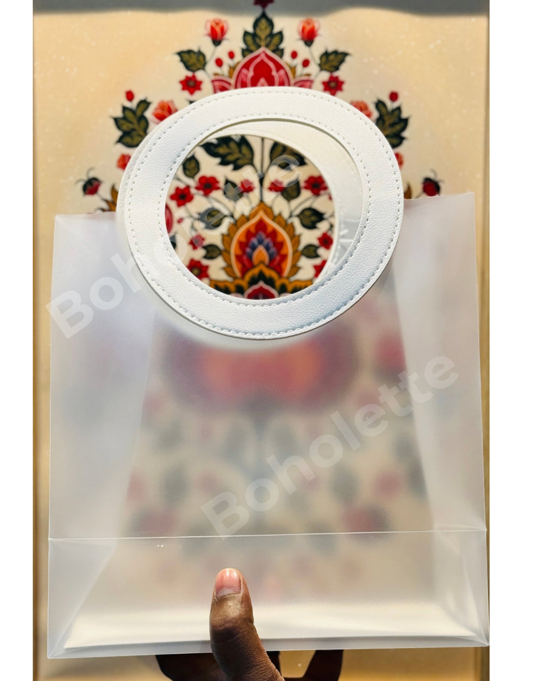 Frosted PVC Hamper Bag | Pack of 5 pcs| 9x8 inch