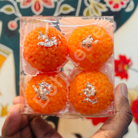 Peony PVC Box | 4 Ladoo PVC Box| 3x3x1.57 inch