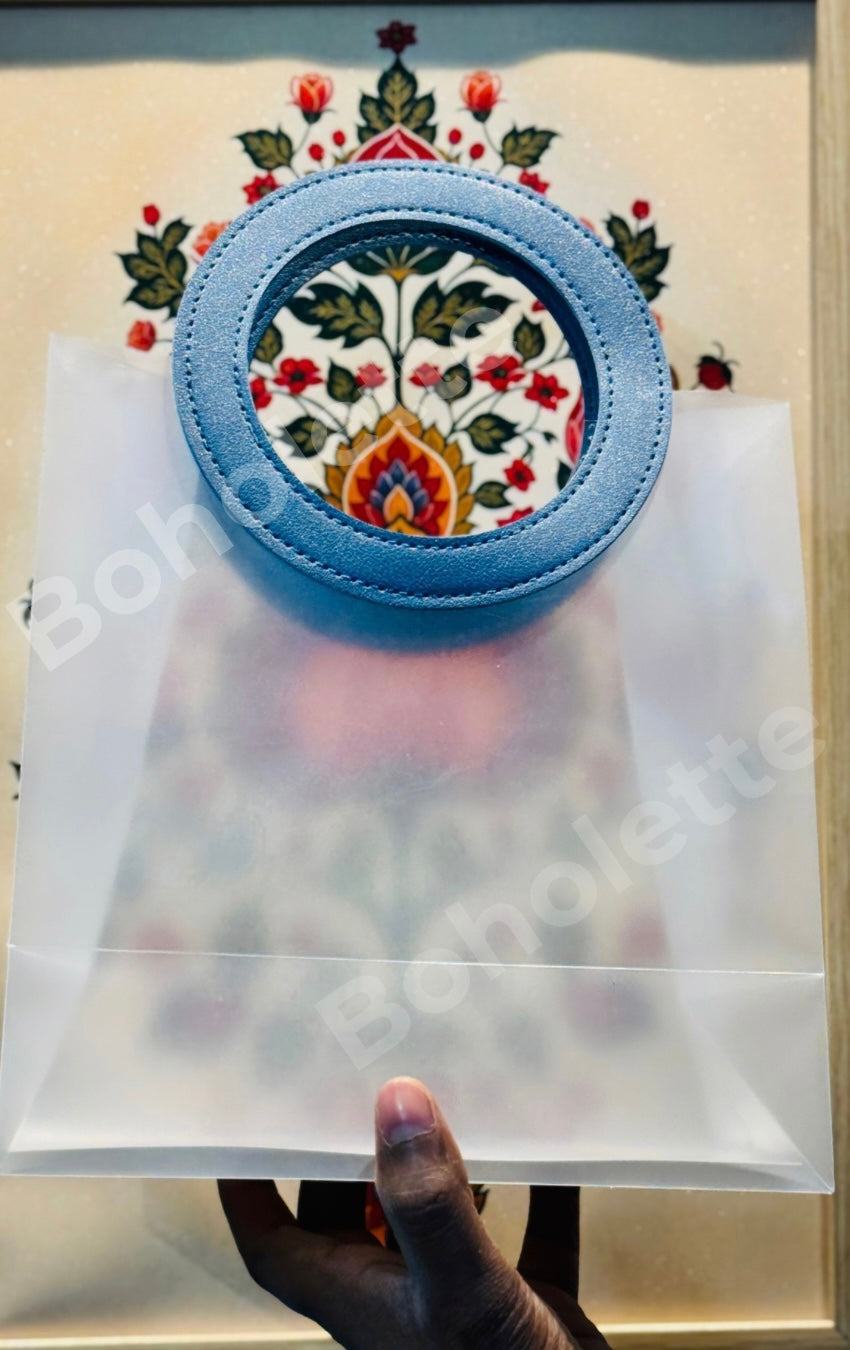 Frosted PVC Hamper Bag | Pack of 5 pcs| 9x8 inch