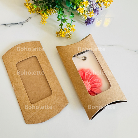New Pillow Box | Wax Sachet Box | 13.5 cm length | Brown Box