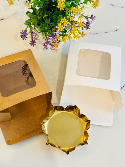 Brown & White Combo | 20 pcs both box | 4 in 1 box | Ladoo Box | 3.5 inch Urli box| Empty Box | 4x4x1.6 inch