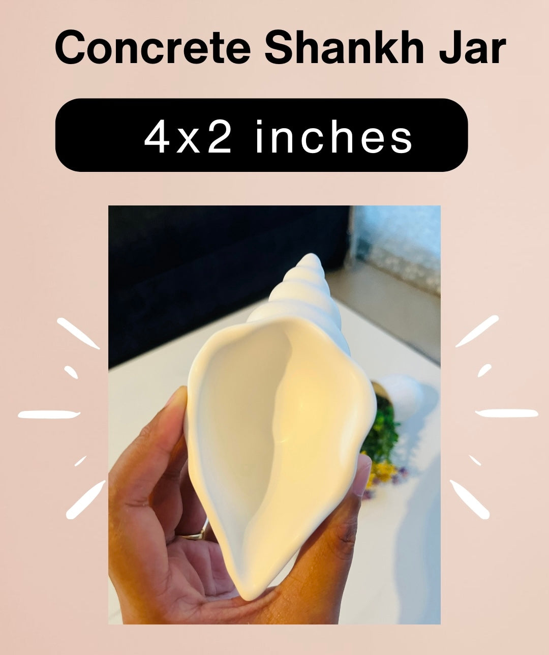 50 ML| Wholesale Empty Shell Concrete Candle Jar | 4x2 Inches |Sea Shell