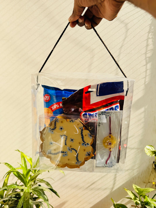 Empty PVC Hamper Box | 6.2x6.2x2.8 inch | Rakhi Hamper | Diwali Hamper