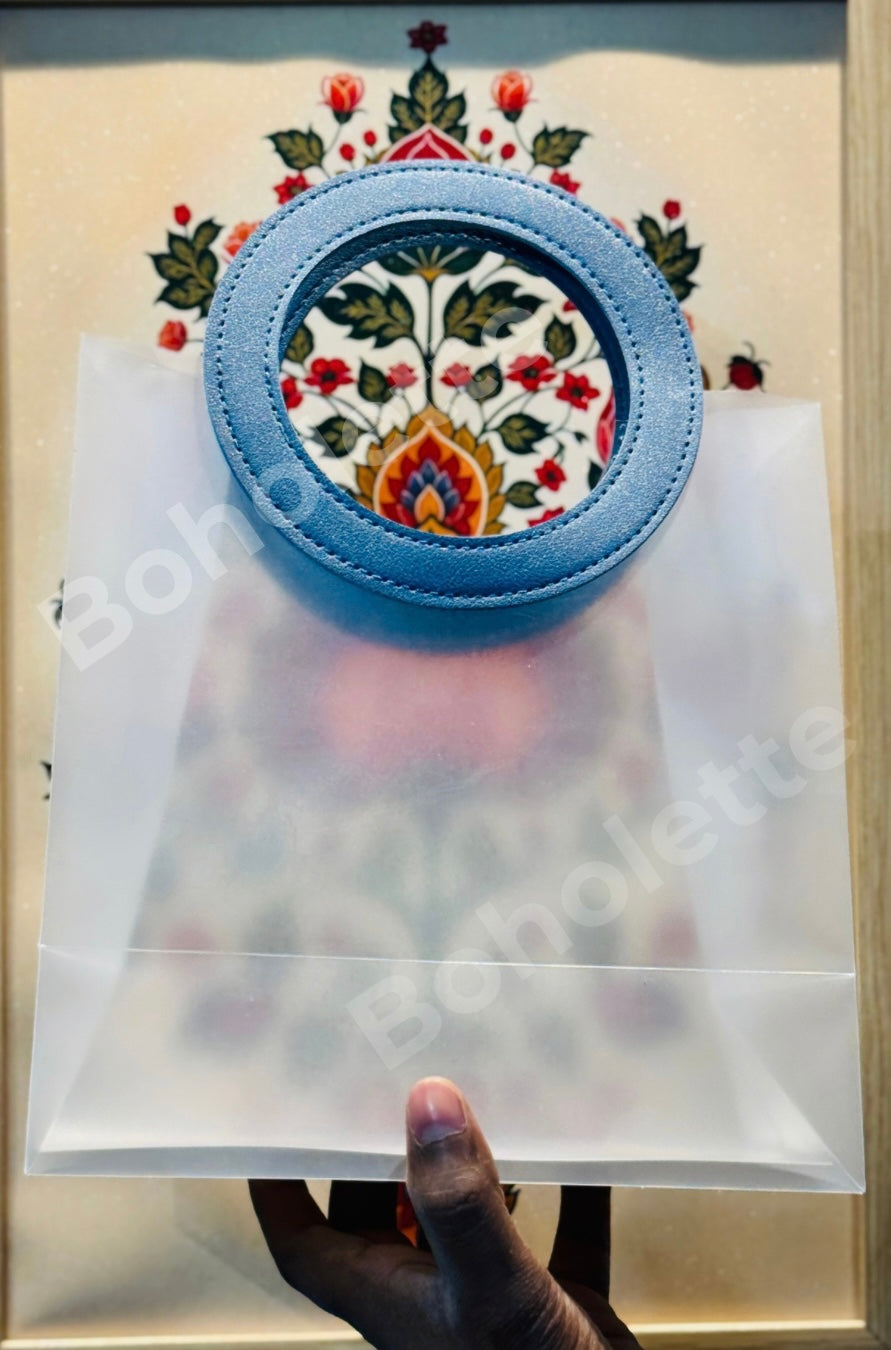 Frosted PVC Hamper Bag | Pack of 5 pcs| 9x8 inch