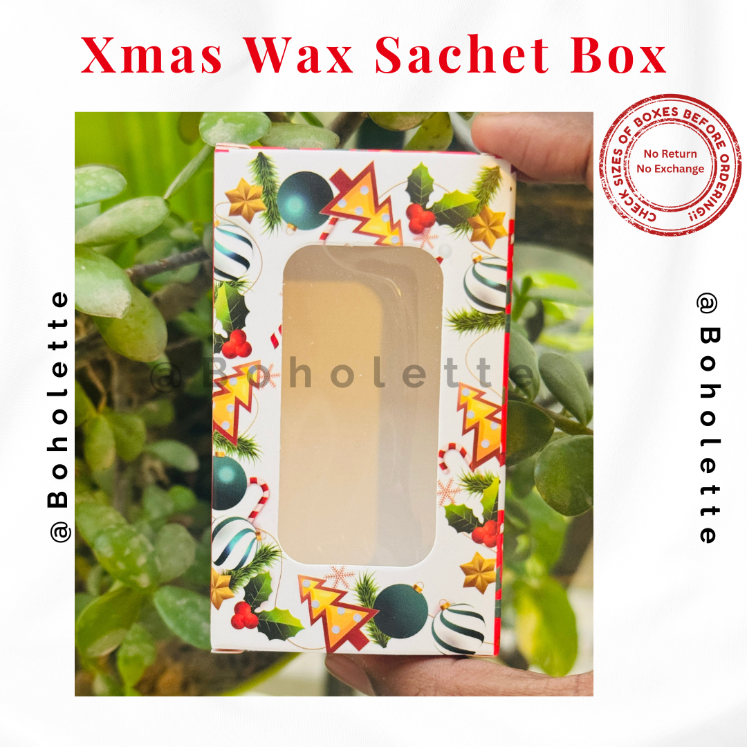Xmas Wax Sachet Box | Christmas white Wax Sachet | 3.75x2.17x1 inches