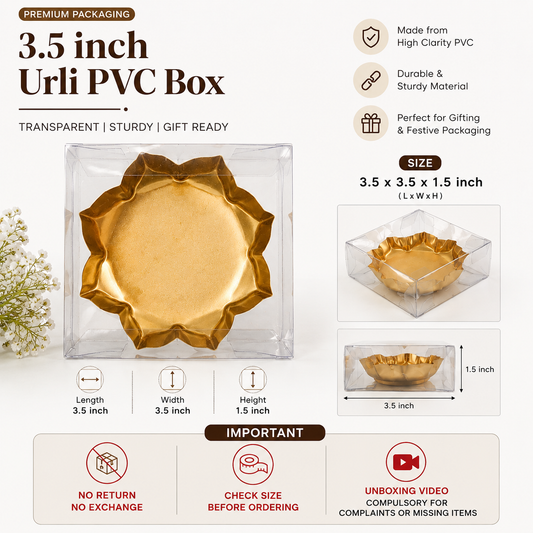 3.5 inch Urli PVC Box | 3.5x3.5x1.5 inch