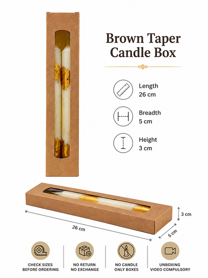 Brown Taper Candle Box | 26x5x3 CM
