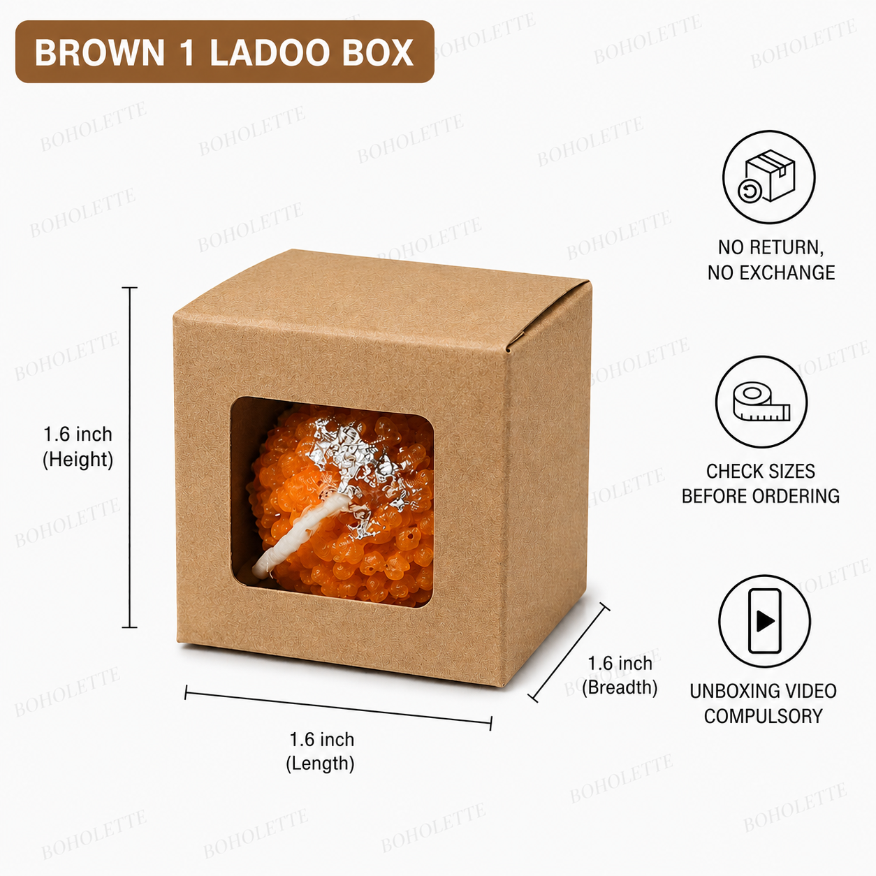 Paper Box 1: Ladoo Paper Box | Mini Bubble Paper Box| 1.6x1.6x1.6 inch