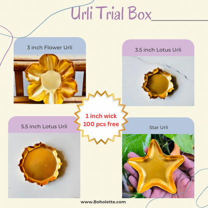 Urli Trial Box | 4 Type Urlis | 100 pcs wick free | Free Shipping
