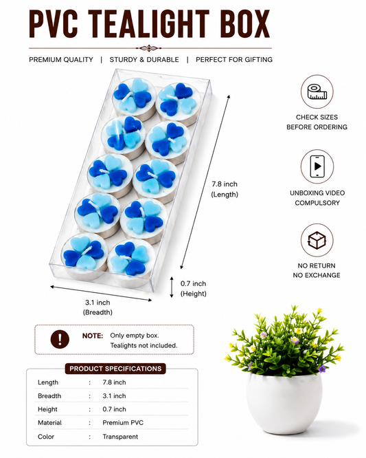 Buy Empty PVC Tealight Box | Daisy Candle Box | 7.8x3.1x0.7 inch
