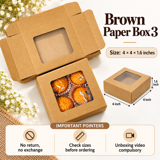 Paper Box 3: 4 in 1 Ladoo Paper Box | 4 in 1 Mini Bubble Candle Paper Box | Peony Candle Box | 3.5 Inch Urli Box| 4x4x1.6 inch