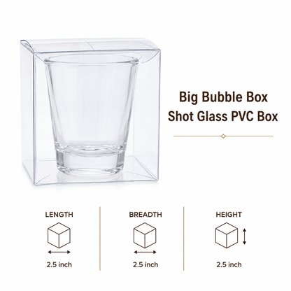 Big Bubble Candle Pvc Box | Shot Glass PVC Box | Empty Box | 2.5x2.5x2.5 inches