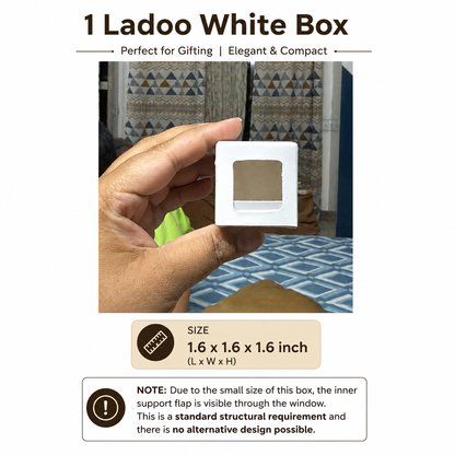 1 Ladoo White Box | Single Ladoo Box| Mini Bubble Box | 1.6x1.6x1.6 Inch