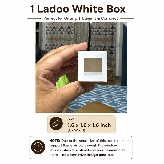 1 Ladoo White Box | Single Ladoo Box| Mini Bubble Box | 1.6x1.6x1.6 Inch