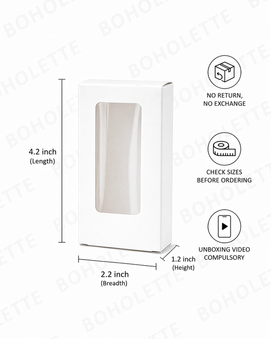 White Wax Sachet Box | 4.2x2.2x1.2 inches | Empty Box