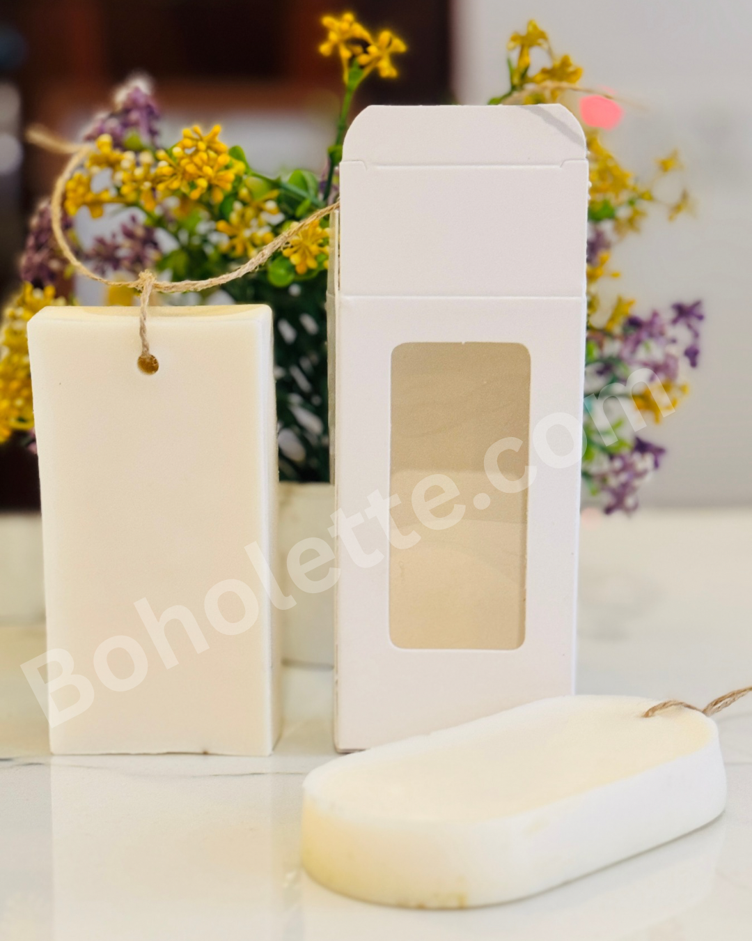 White Wax Sachet Box | 4.2x2.2x1.2 inches | Empty Box