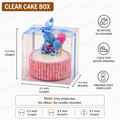 PVC Box 5: 3.2X3.2X3.2 PVC box inch | Ceramic Jar Box | Baby Shower PVC Box | Empty Box
